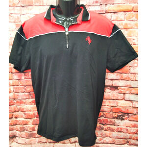 Rivelli Polo Shirt Mens 2XL Mens Black Red Short Sleeve Performance Quarter Zip